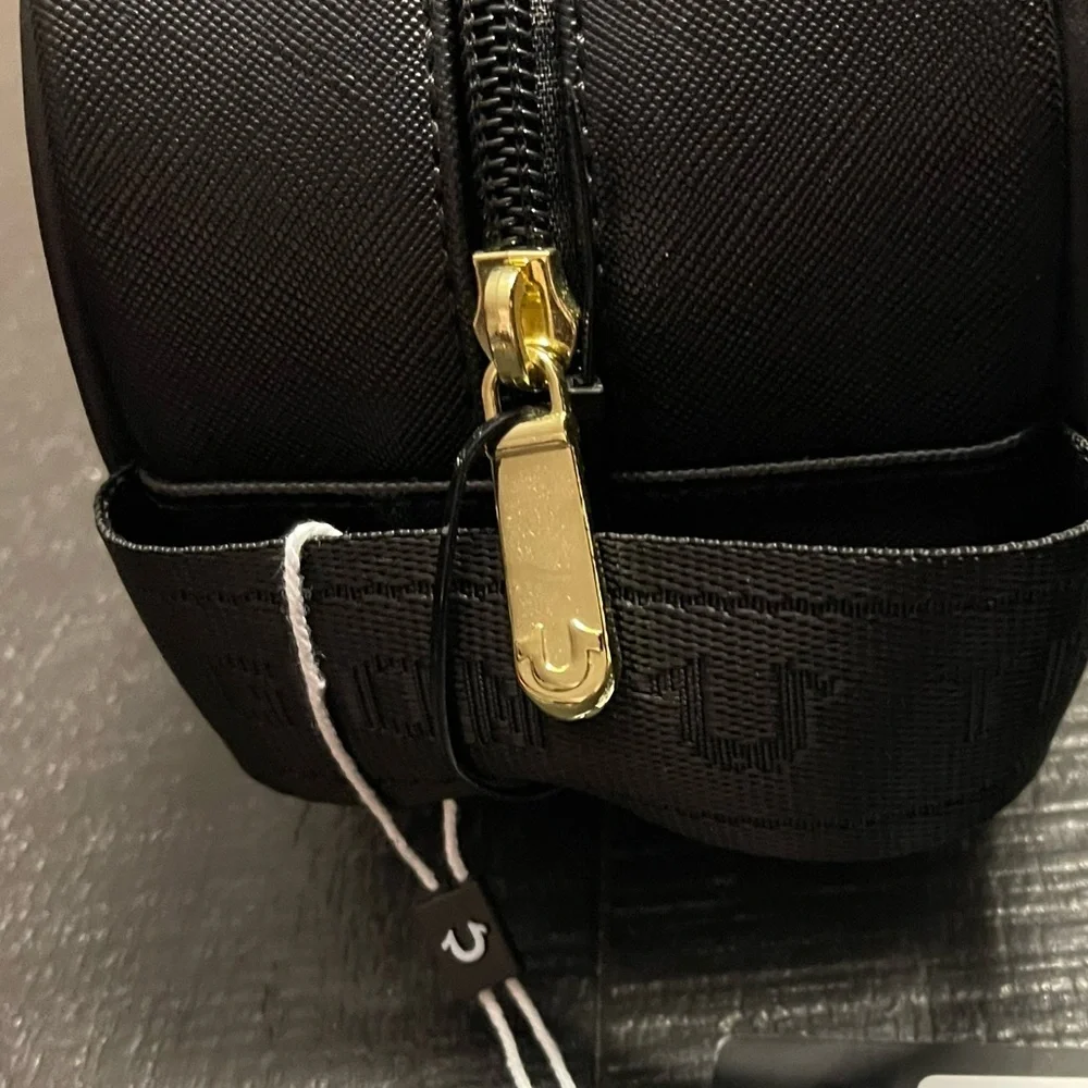 True Religion Black and Gold Toiletry Bag